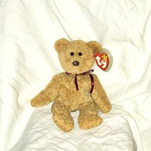 Curly Bear Beanie Baby